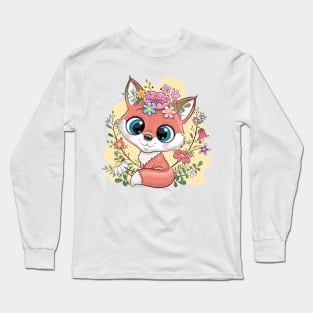 Floral Fox: Sweetness in Nature Long Sleeve T-Shirt